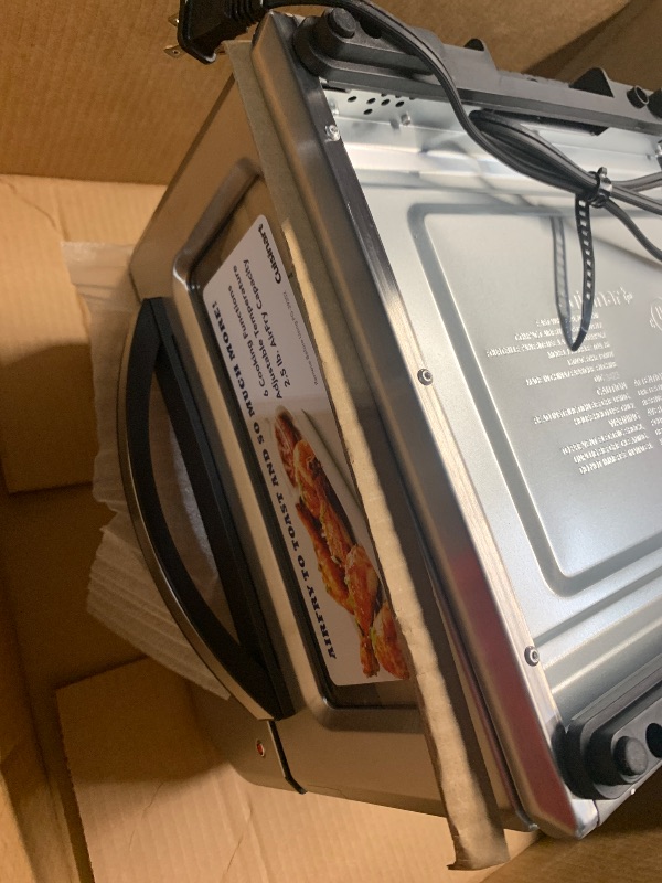 Photo 1 of (NON-FUNCTIONAL) (PARTS/SCRAP) (DENTED) Cuisinart TOA-26 Compact Airfryer Toaster Oven, 1800-Watt Motor with 6-in-1 Functions and Wide Temperature Range, Air Fryer, Stainless Steel