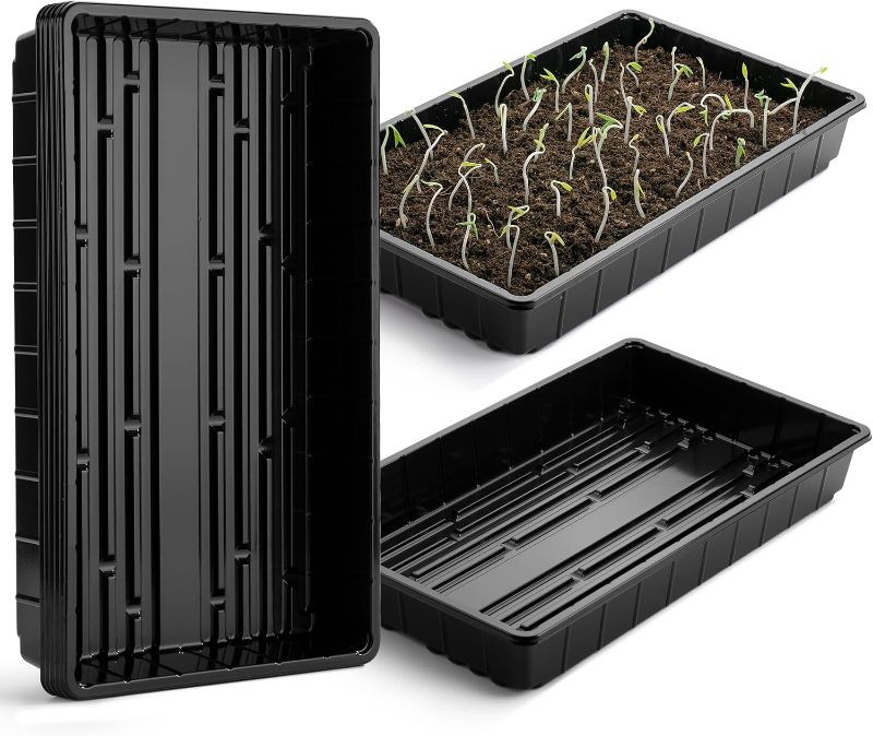 Photo 1 of (PARTIAL SET) Mr. Pen-Plastic Growing Trays, 5 Pack, Plant Tray, Seed Tray, Seedling Tray, Propagation Tray, Plant Trays for Seedlings, Microgreens Growing Trays, Seedling Starter Trays, Black
