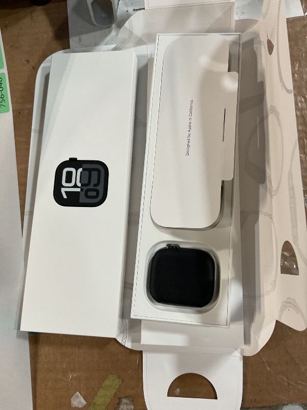 Photo 1 of ***HAS NOTICEABLE SCRATCH ON SCREEN***

Apple Watch Series 10 [GPS 46mm case] Smartwatch with Jet Black Aluminium Case with Black Sport Band - M/L. Fitness Tracker, ECG App, Always-On Retina Display, Water Resistant