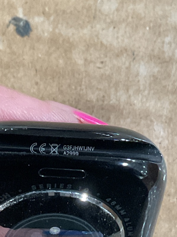 Photo 1 of ***HAS NOTICEABLE SCRATCH ON SCREEN***

Apple Watch Series 10 [GPS 46mm case] Smartwatch with Jet Black Aluminium Case with Black Sport Band - M/L. Fitness Tracker, ECG App, Always-On Retina Display, Water Resistant