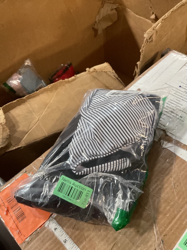 Photo 1 of (MEDIUM) (BAGGED) (USED/FAIR) Women Black Stripe Tankini Swimsuits with Shorts - Two Piece Tummy Control Bathing Suits Top with Two Pockets Bottom Swimwear M