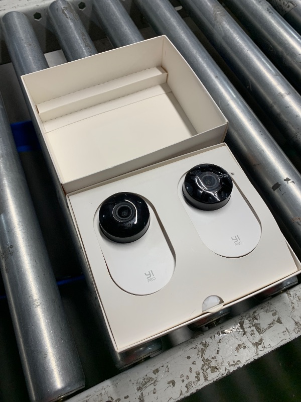 Photo 1 of (MISSING SD CARD) (UNABLE TO TEST FULLY) YI Pro 2K Home Security Camera, 2.4Ghz Wired Indoor Camera with Person, Vehicle, Animal Smart Detection, Phone App, Compatible with Alexa and Google Assistant 2Packs