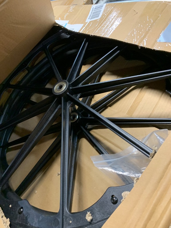 Photo 1 of (1PR,Black) Wheelchair rear wheel replacement 24x1"wheel,Rear Wheel Assembly for 16-18-20 Inch Wheelchairs, Replacement parts (24 * 1(1 Pair))