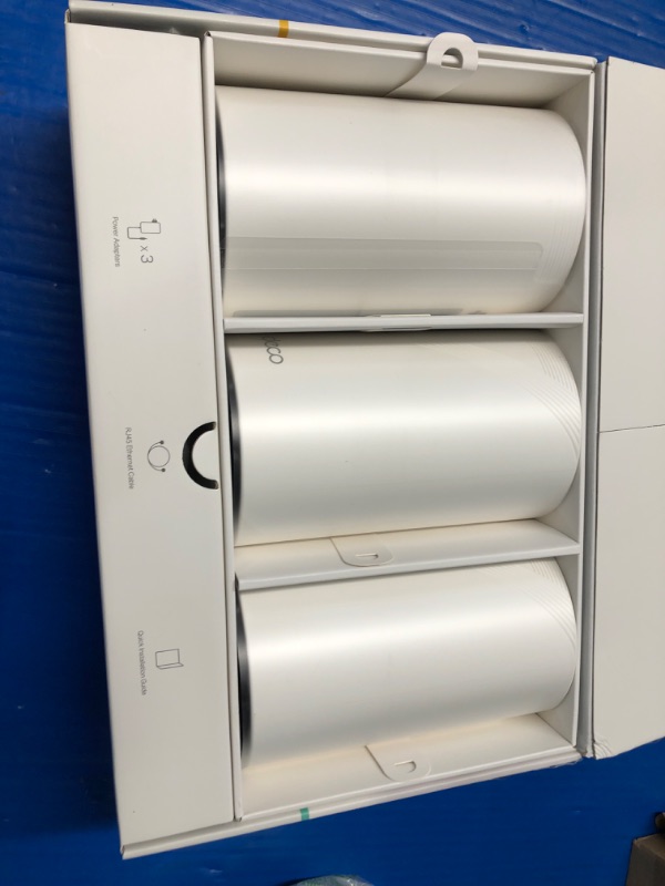Photo 1 of TP-Link Tri-Band WiFi 7 BE10000 Whole Home Mesh System (Deco BE63) - 6-Stream 10 Gbps, 4X 2.5G Ports Wired Backhaul, 4X Smart Internal Antennas, VPN, AI-Roaming, MU-MIMO, HomeShield (3-Pack)