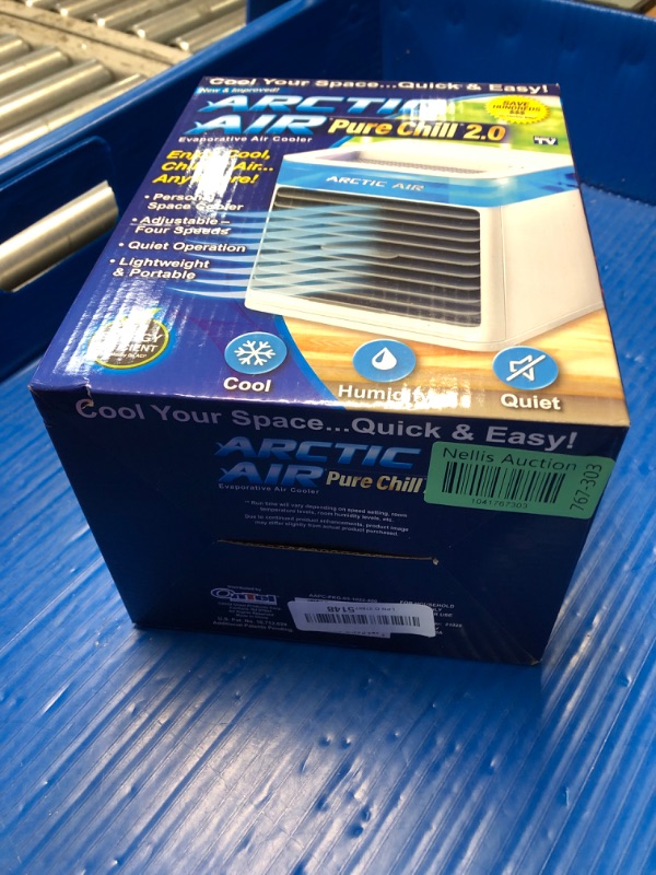 Photo 1 of ***(HEAVILY USED/ MINOR DAMAGE)***Arctic Air Pure Chill 2.0 Evaporative Air Cooler by Ontel - Powerful, Quiet, Lightweight and Portable Space Cooler with Hydro-Chill Technology For Bedroom, Office, Living Room & More,Blue
