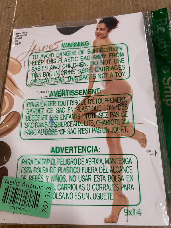 Photo 1 of Hanes Perfect Nudes Pantyhose for Flawless Finish, Control Top, Ultra Sheer, Sheer Toe, Bronze, Size XL (Pack of 1)