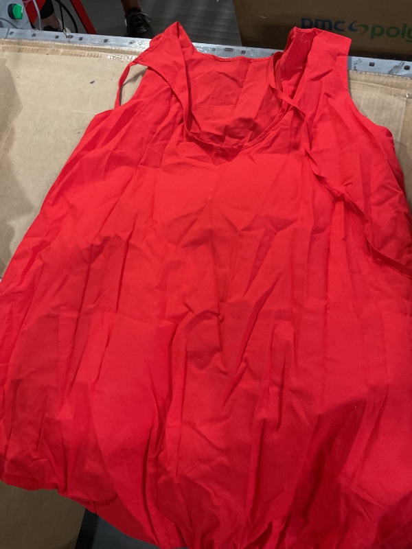 Photo 1 of (See all images) Women Casual Summer Puff Sleeve Mini Dress Bow Tie Front Y2K Babydoll Cut High Waist Peplum Dress(Red,M)