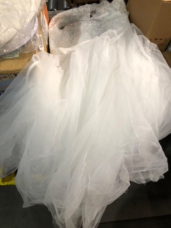 Photo 1 of ***(HEAVILY USED/ MINOR DAMAGE)***Flower Girl Dress Kids Lace Pageant Party Christmas Ball Gown Dresses (Size 12, White)