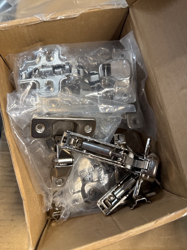 Photo 1 of (PARTIAL SET) (USED/FAIR) Amerdeco 10 Pack Inset Soft Close Cabinet Hinges Silent Hydraulic, Heavy-Duty Frameless European Concealed Hinges for Kitchen Cabinet Door and Wardrobes