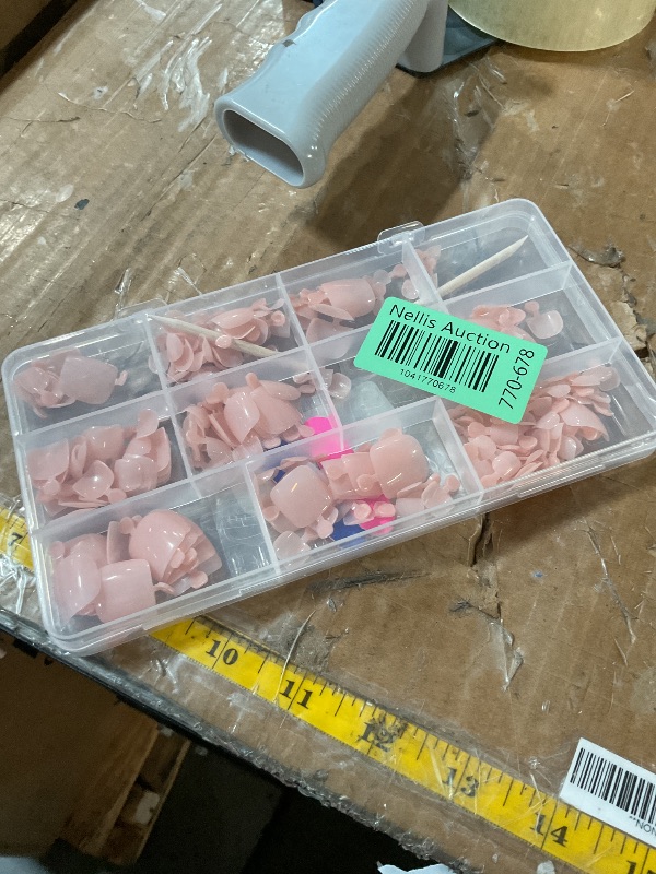 Photo 1 of 240Pc Short Press On Toenails, Nude Fake Toe Nail Press Ons for Women Perfect Fit Toe Press on Nails with Jelly Glue Reusable Acrylic False Toenail Kit