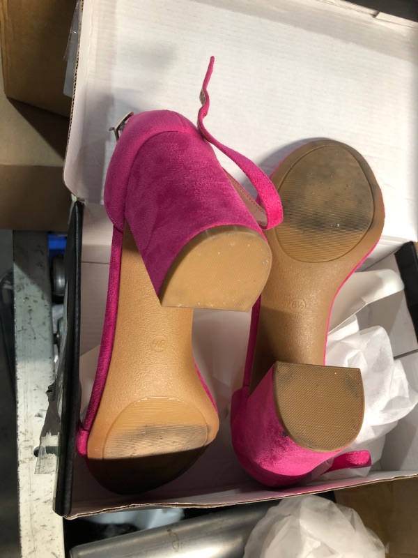 Photo 1 of ***(HEAVILY USED)***COASIS Women's Chunky Block Heels Open Toe Ankle Strap 3.5 Inch Heeled Sandals