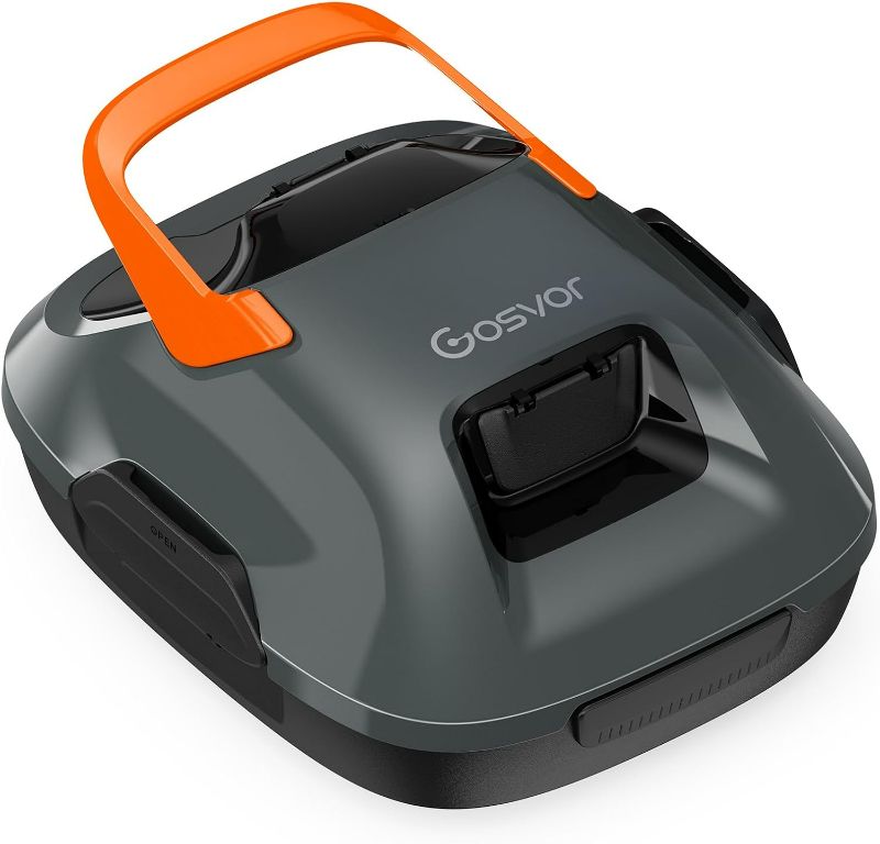Photo 1 of (sold for parts)  Cordless Robotic Pool Cleaner, Lasts 90 Min, Automatic Vacuum for Above-Ground Pools up to 860 Sq.ft, Portable, Self-Parking, Orange