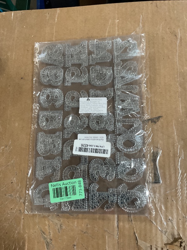 Photo 1 of 107pcs Rhinestone Self Adhesive Letter Number Stickers 3 Sheets A-Z Glitter Rhinestone Alphabet Stickers and 1 Sheet 0-9 Glitter Number Stickers 3D Bling Letter Sticker for DIY Crafts