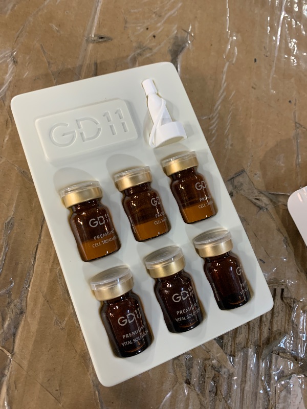 Photo 1 of *NONREFUNDABLE*
GD11 Premium Rx Cell Exosome Treatment | Premium Home Aesthetic Skin Care Set for Skin Regeneration Serum | Anti-Wrinkle and Anti-Aging Face Ampoule for Elasticity Care, 3 Pairs (0.1oz. + 0.2 fl.oz.)*NONREFUNDABLE*
