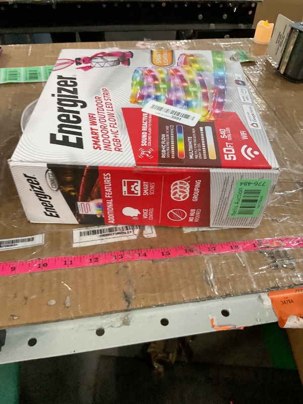 Photo 1 of Energizer Smart Indoor & Outdoor RGB+IC+WW LED 50 Foot Light Strip, Sound Reactive, IP65 Waterproof, Remote Access App & Voice Control with Alexa, Siri, Google, Grouping, Scheduling, Wi-Fi No Hub