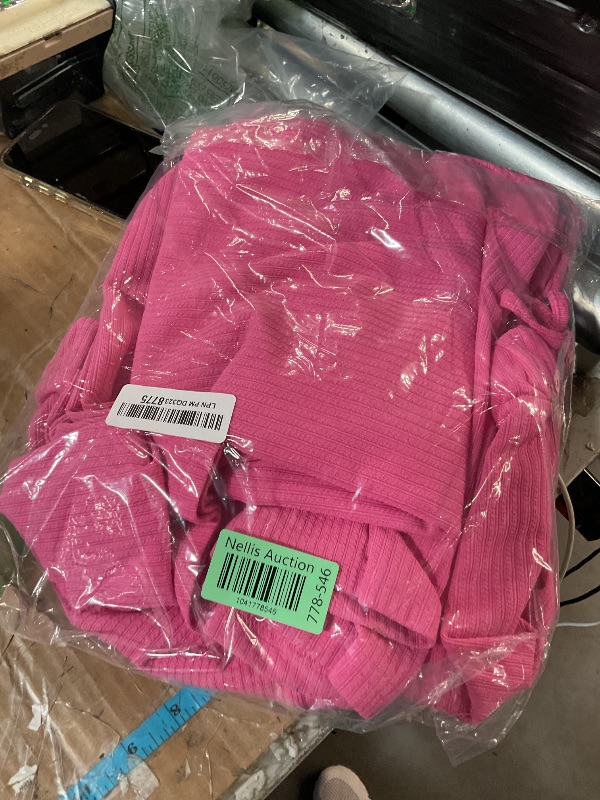 Photo 1 of (USED/FAIR) (BAGGED) (SMALL) COSSEN Two Piece Sets for Women Summer Loungewear Crew Neck Tops Wide Leg Crop Pants Vacation Travel Outfits S Rose Red