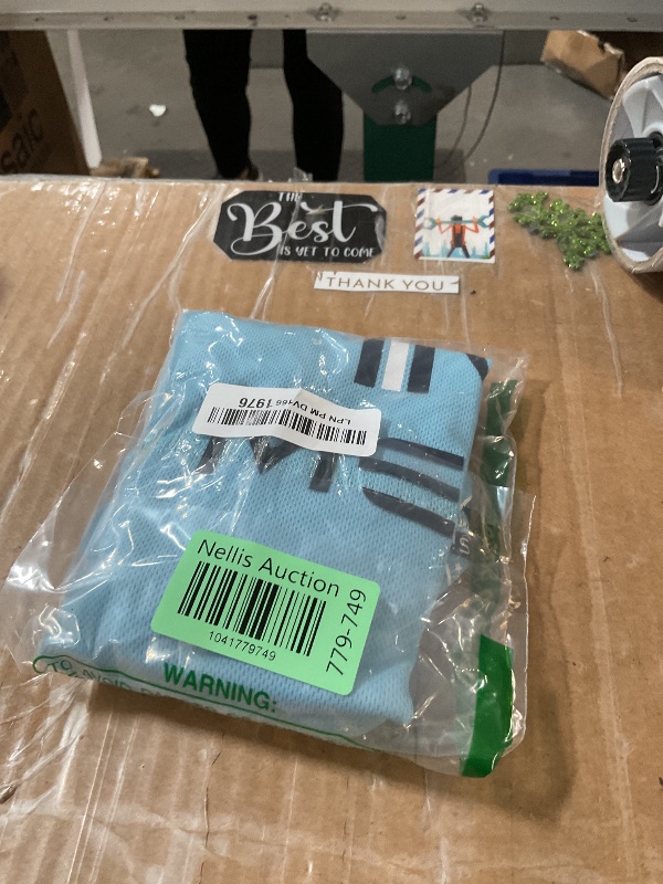 Photo 1 of (See images for damage) Messi #10 Little Kids/Boys Size 4-7 Classic Outline Icon Performance Soccer Jersey Shirt (Air Blue, Kids Size 4)