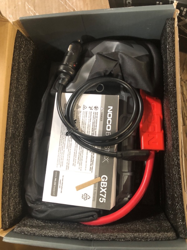 Photo 1 of (PARTS/SCRAP) (NON-FUNCTIONAL) NOCO Boost X GBX75: 2500A UltraSafe Jump Starter – 12V Lithium Battery Booster Pack, Portable Jump Box, Power Bank & Jumper Cables - for 6.5L Gas and 4.0L Diesel Engines