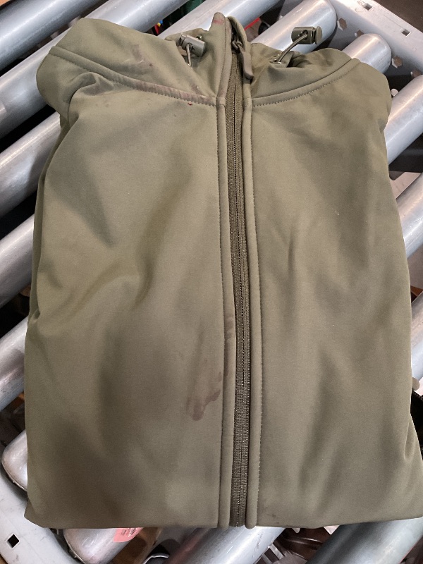 Photo 1 of (Used)(see images fir damage)TACVASEN Men Winter Waterproof Snowboard Softshell Parka Jacket Tactical Hoodie Rain Jackets Fleece Lined Mutil-pockets Ski Coats Army Green L