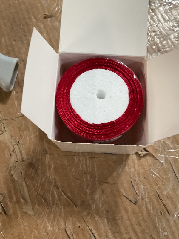 Photo 1 of 2 Rolls Burgundy Ribbon 50 Yards 1.5 Inches Wide Double Faced Polyester Solid Satin Ribbon for Valentine's Day Christmas Wedding Present Wrapping Crafts Burgundy Party Decoration