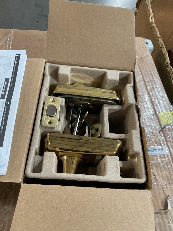 Photo 1 of ***parts only***Schlage BE365 CAM 505 Camelot Keypad Deadbolt, Electronic Keyless Entry Lock, Bright Brass