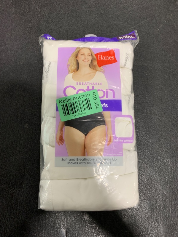 Photo 1 of Hanes womens Panties Pack, 100% Cotton Underwear, Moisture-wicking Underwear, Ultra-soft and Breathable, Tagless briefs underwear, 6 Pack - Brief White, 9 US