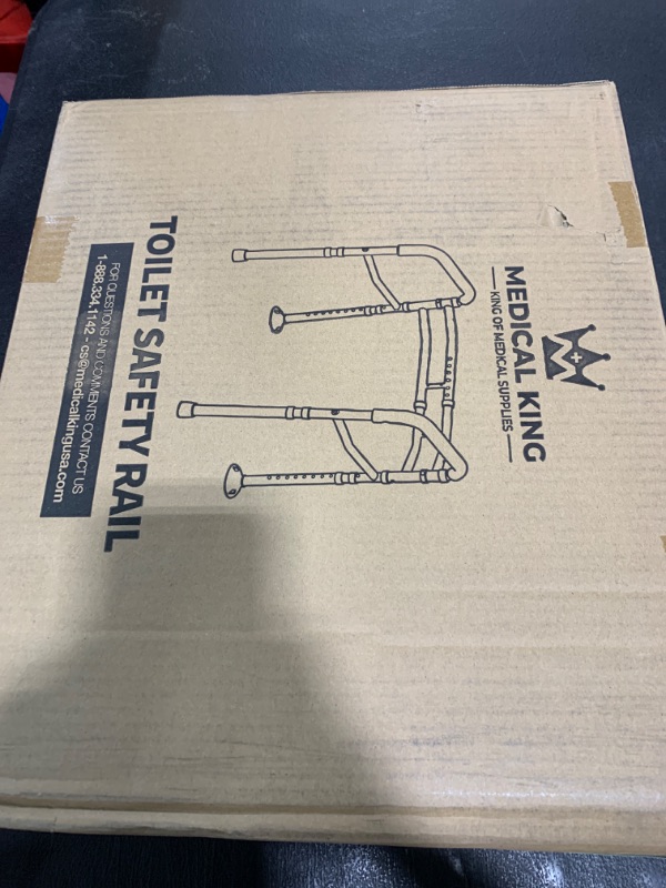 Photo 1 of Medical king Toilet Safety Rail - Adjustable Detachable Toilet Safety Frame with Handles Heavy-Duty Toilet Safety Rails Stand Alone - Toilet Safety Rails for Elderly, Handicapped - Fits Most Toilets