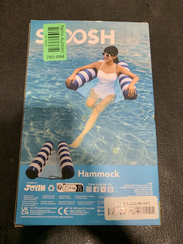 Photo 1 of SLOOSH Strip Type Hammock Pool Floats Adults, 4-in-1 Multi-Purpose Inflatable Pool Floaties PVC Water Hammock Lounge (Strip- Navyblue)
