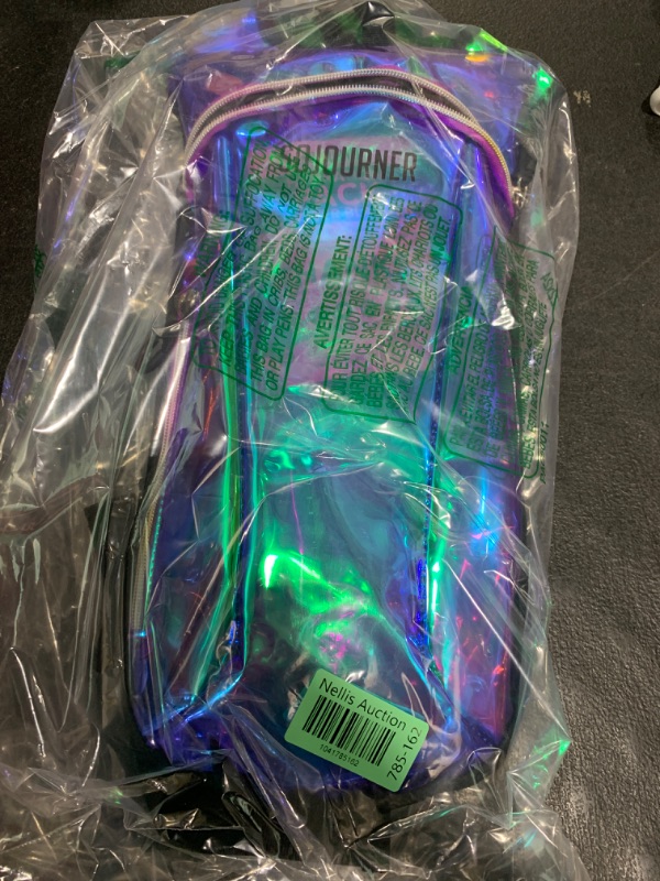 Photo 1 of SOJOURNER Rave Hydration Pack Backpack - 2L Water Bladder Included for Festivals, Raves, Hiking, Biking, Climbing, Running (Laser Green Purple)
