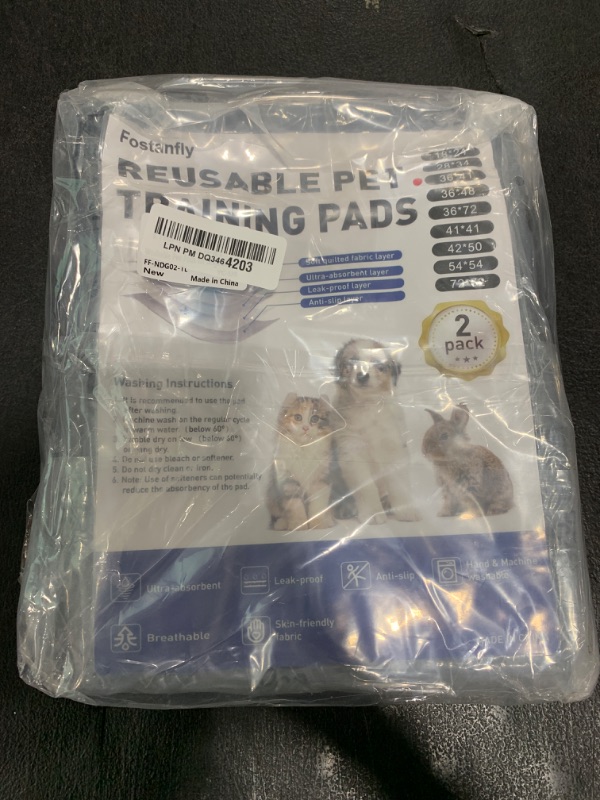 Photo 1 of Fostanfly Washable Pee Pads for Dogs, 2 Pack Large 36"x41" Ultra-Absorbent and Leak-Proof Non-Slip Reusable Potty Training Pads for Dogs, Cats, Puppy, Potty Buddy of Add 8 Lanyards