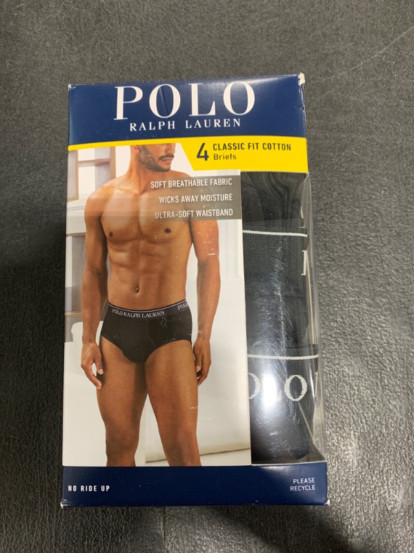 Photo 1 of Polo Ralph Lauren mens Classic Fit Cotton Mid-rise Briefs, Polo Black/Red, XX-Large US