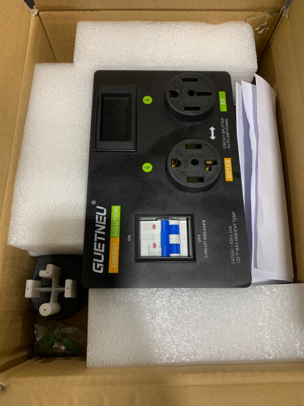 Photo 1 of NEMA 14-50R (4 Prong) Dryer Splitter with Breaker - 240V Dryer Splitter for EV, NEMA 14-30 to 14-50 Auto Switch for Dryer & EV,Fast Charge for 2 EVs, Prioritizing Left-Side Power Supply