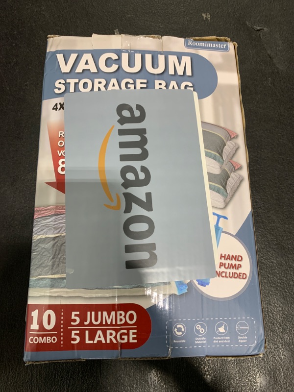 Photo 1 of 10 Pack Vacuum Storage Bags with Pump, 5 Jumbo and 5 Large Space Saver Vacuum Storage Bags, Vacuum Seal Bags for Clothing, Comfoters, Pillows, Blanket, Bedding