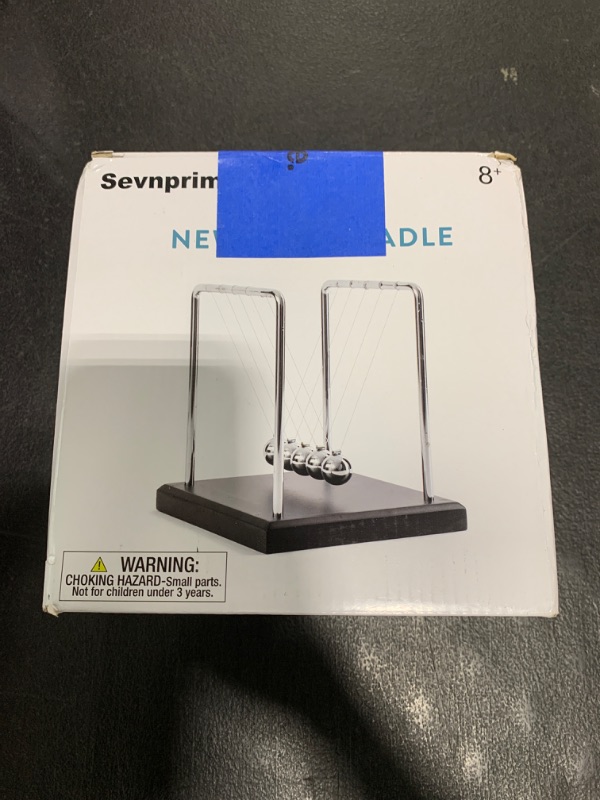 Photo 1 of SEVNPRIME 5 Large Beads Newton's Cradle Balance Balls Desk Toys Office Decorations with Black Wooden Base Desk Balance Balls Fun Science Physics Toys for Office/Bedroom/Living Room