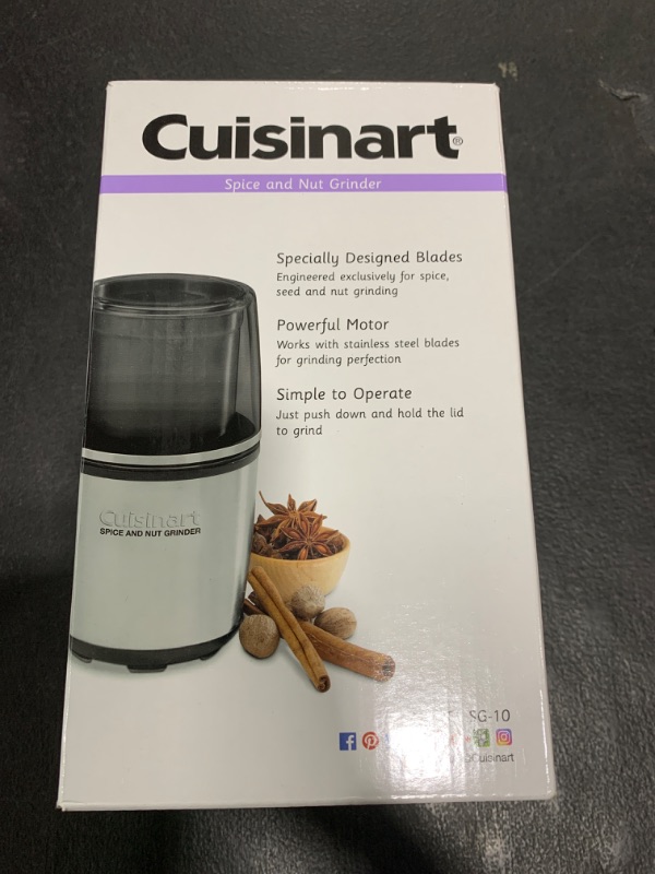 Photo 1 of Cuisinart SG-10 Electric Spice-and-Nut Grinder, Stainless/Black, Mini