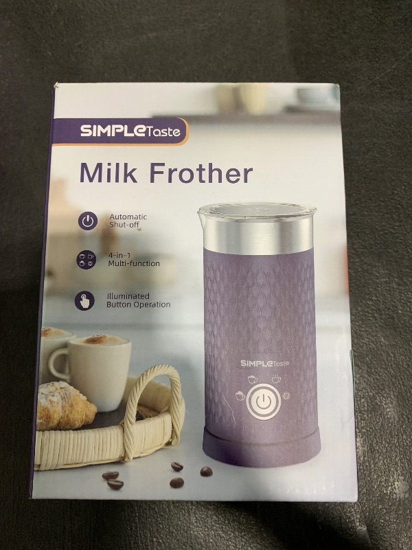 Photo 1 of SIMPLETASTE Milk Frother, 4-in-1 Electric Milk Steamer, Automatic Warm and Cold Foam Maker and Milk Warmer for Latte, Cappuccinos, Macchiato