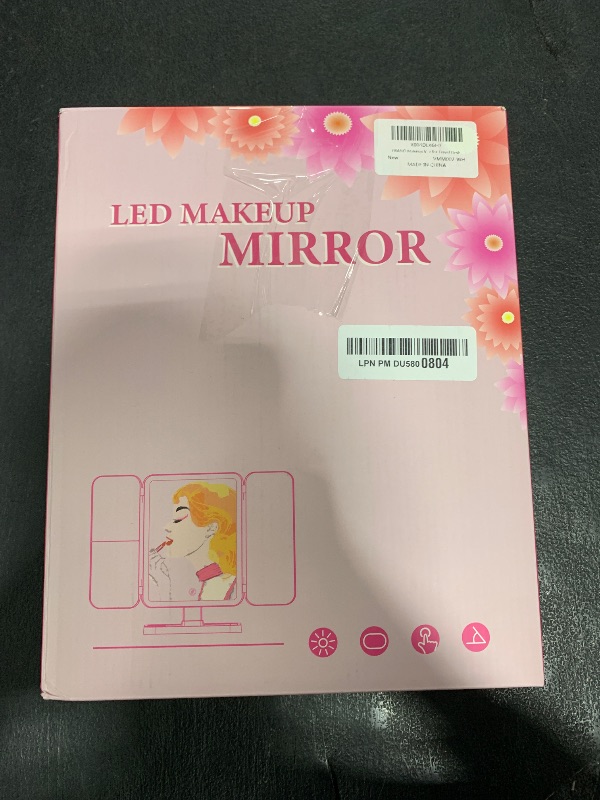 Photo 1 of Makeup Mirror Vanity Mirror with Lights, 83 LEDs, 360-Degree Uniform Fill Light, 3-Color Lighting, Touch Control, Trifold Makeup Mirror,Portable Led Travel Mirror