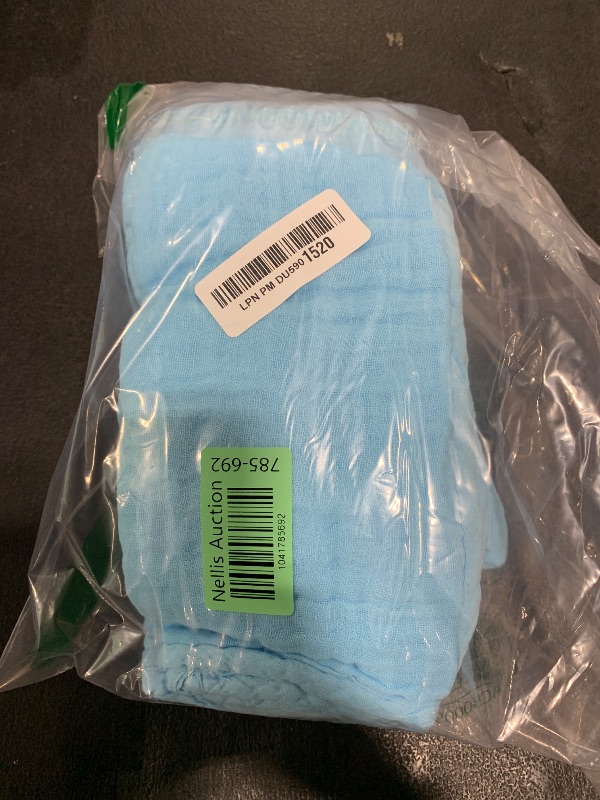 Photo 1 of Lovely Care 12 Pack Muslin Burp Cloths 100% Cotton Muslin Cloths Large 20''x10'' Extra Soft and Absorbent Baby Burping Cloth - Aqua
