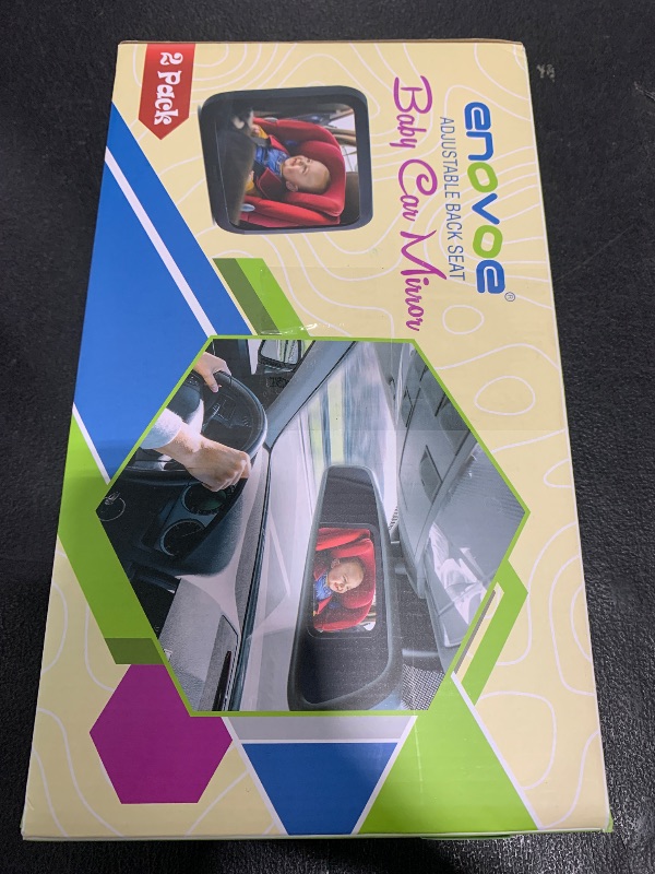 Photo 1 of Enovoe Mirror for Baby Car Seat Rear Facing - 2 Pack - Wide Convex Back Seat is Shatterproof and Adjustable - 360 Swivel Backseat Carseat Helps Keep an Eye on Your Infant