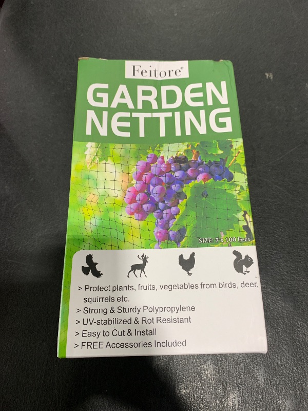 Photo 1 of Feitore Deer Fence Netting, 7 x 100 Feet Anti Bird Deer Protection Net Reusable Protective Garden Netting for Plants Fruit Trees Vegetables Against Birds and Other Animals