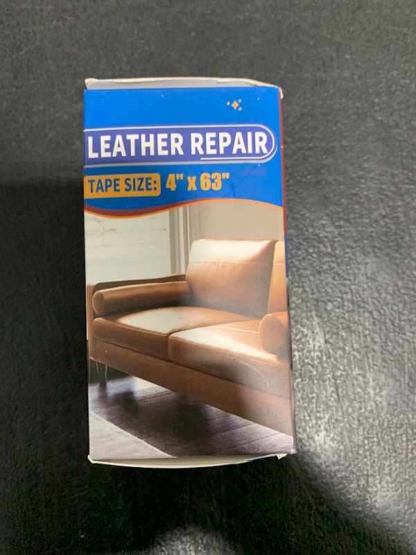 Photo 1 of Yikda Self-Adhesive Leather Repair Patch, 4" x 63" Vinyl Leather Repair kit for Furniture, Leather Repair Tape for Car seat, Couch, Furniture Dark Grey