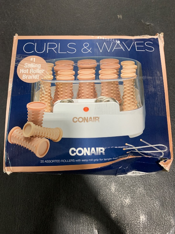 Photo 1 of Conair Double Ceramic Hot Rollers for Long, Medium, and All Hair - Hair Curler - Hair Roller Clips Included - 1/2 inch, 3/4 inch, and 1 inch Rollers