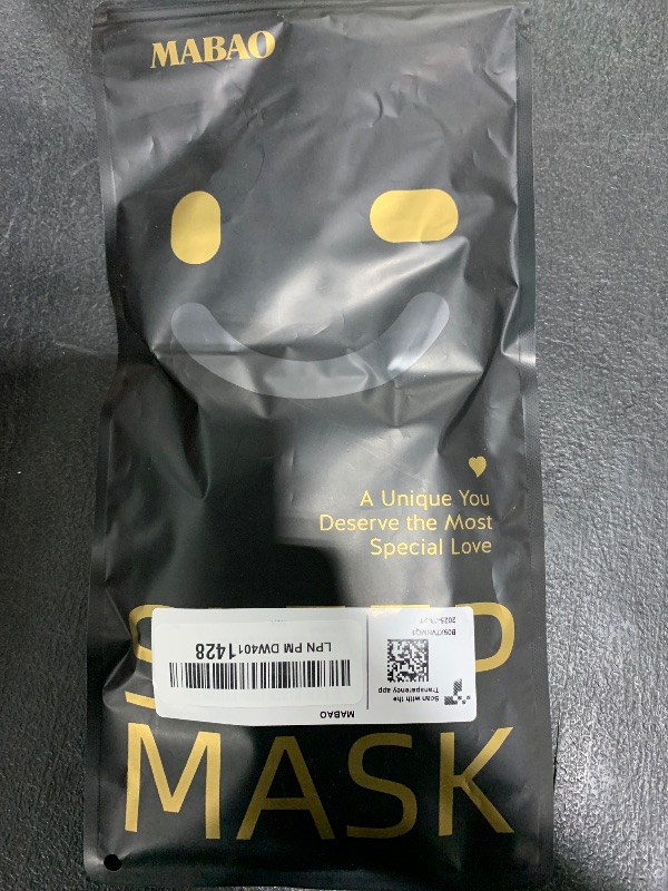 Photo 1 of MABAO Sleep Mask for Side Sleeper, Eye Mask for Sleeping Women Men, 3D Contoured Cup No Eye Pressure 100% Light Blocking Sleeping Mask with Adjustable Strap Night Blindfold Flight, Travel, Nap, Black
