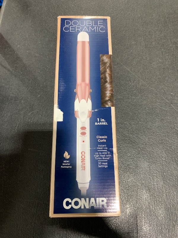 Photo 1 of Conair Double Ceramic 1-Inch Curling Iron, 1-inch barrel produces classic curls – for use on short, medium, and long hair