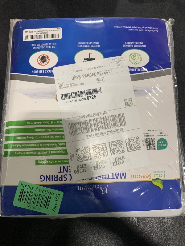 Photo 1 of Queen Mattress or Box Spring Protector (8"-11" Depth) - Zippered Waterproof Encasement Hypoallergenic Premium Quality Cover Protects from Dust