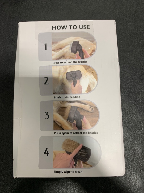 Photo 1 of Dipoo Self Cleaning Shedding Brush - Skin Friendly Grooming Tool for Dogs, Cats, and Puppies, Deshedding and Hair Removal for Long and Short Haired Pets, Black