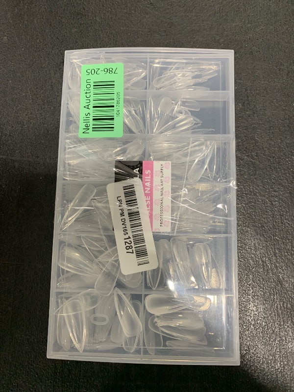 Photo 1 of UNA GELLA Long Stiletto Gel Nail Tips Full Cover 504PCS Pre-shape Long Stiletto Almond Fake Clear Nails Tips No Need File Gel Tips No C Curve for Nail Extension DIY Art Salon 12 Sizes