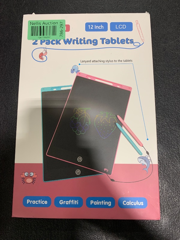Photo 1 of LCD Writing Tablet, 2 Packs Drawing Pads for Kids 3 4 5 6 Years Old 12 Inch Colorful Lines Doodle Scribble Boards Educational Toys for Boys Girls Road Trip EssentialsTravel Game Toys,Pink+Blue