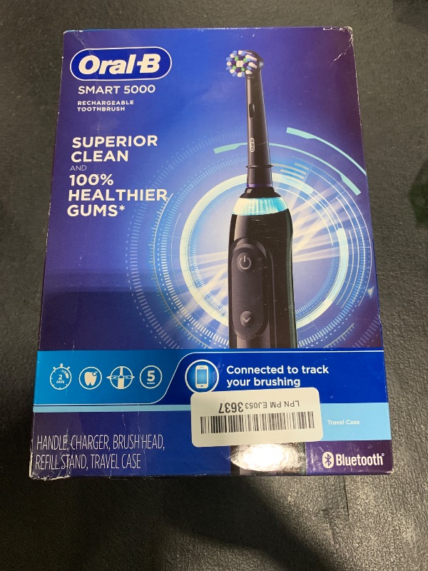 Photo 1 of Oral-B Pro 5000 Smartseries Power Rechargeable Electric Toothbrush with Bluetooth Connectivity, Black Edition