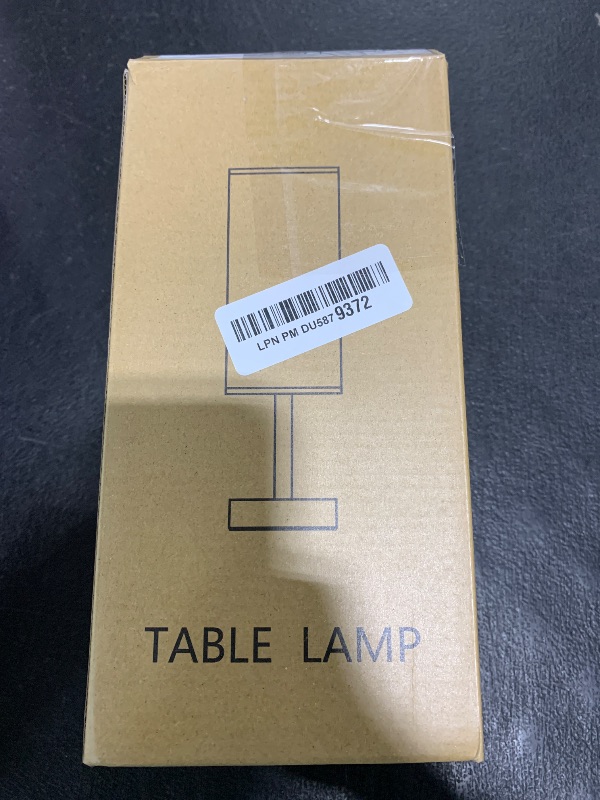 Photo 1 of Fenmzee Bedside Table Lamp for Bedroom - 3 Way Dimmable Touch Lamp USB C Charging Ports and AC Outlet, Small Lamp Wood Base Round Flaxen Fabric Shade for Living Room, Desk, LED Bulb Included
